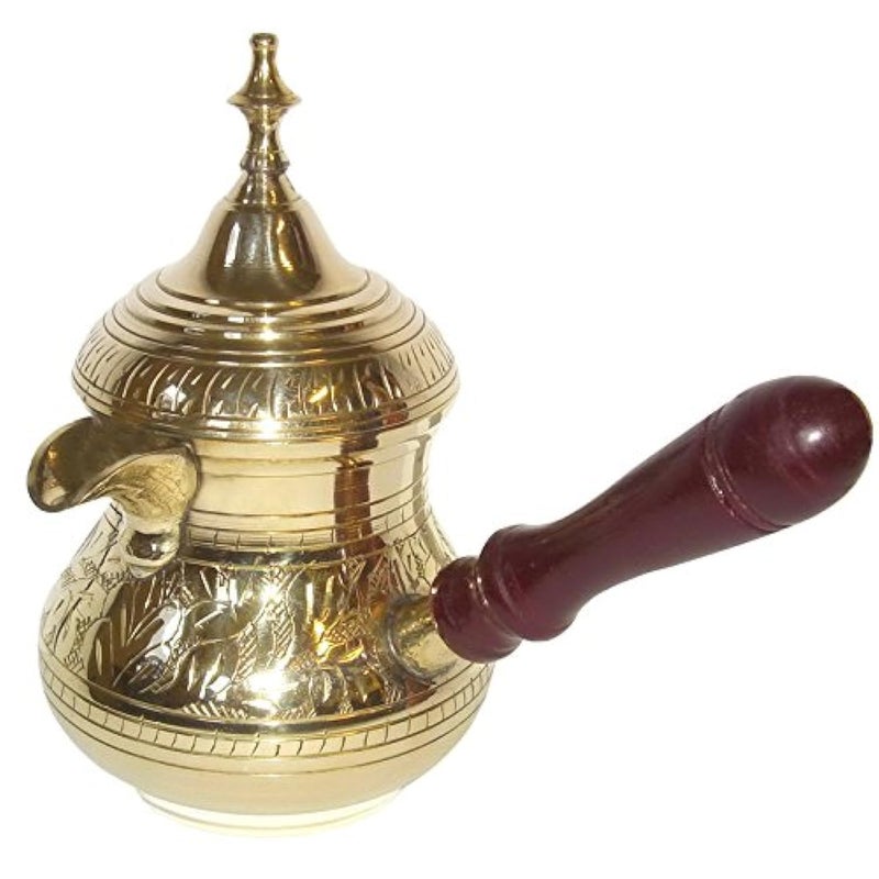 Skywalk Metal Brass Turkish Kettle For Making Tea,Coffee,Can Be Used On Gas,Turkish Coffee Pot With Cover (Assorted Color) Standard Copper